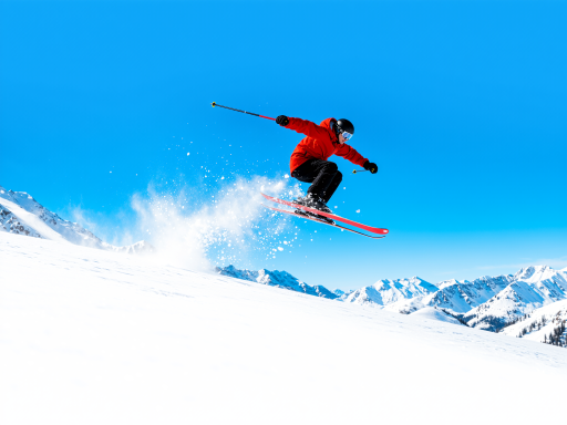 高级学员在陡峭雪道上展示高难度动作,技术娴熟,雪花飞溅